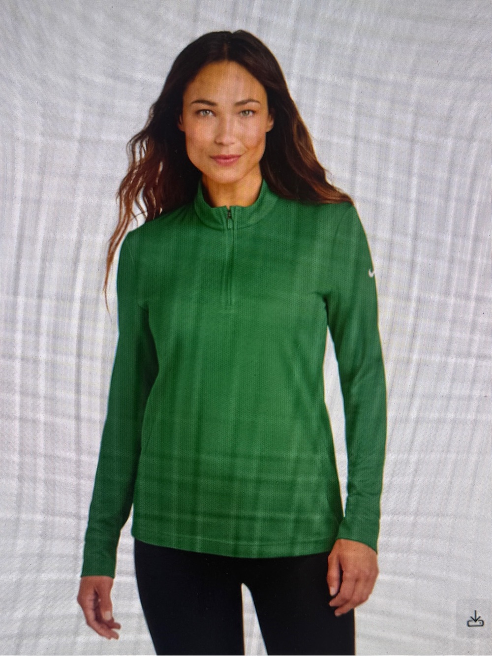 Nike Women’s Green Long Sleeve Quarter-Zip Performance Top